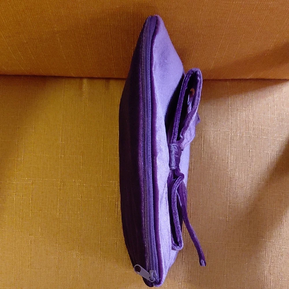 Luxurious Velvet Cosmetic Bag with Bow